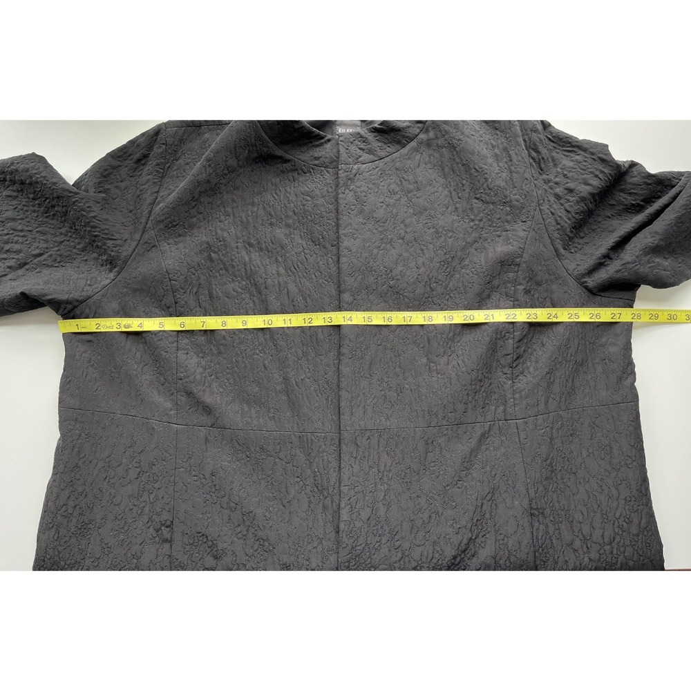 Eileen Fisher Quilted Stand Collar Silk Longline Open Jacket Womens 3X Black - Picture 9 of 12